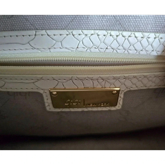 GiGi New York Courtney Crossbody Satchel Embossed Leather Chiffon NEW - Picture 9 of 11